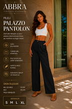 Abbra Kadın Pileli Palazzo Pantolon