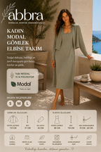 Abbra Kadın Modal Gömlek Elbise Takım