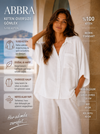 Abbra Kadın Keten Oversize Gömlek